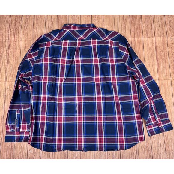 Levis Mens Blue & Red Plaid Button-Up Shirt 4XL 100% Cotton Casual Fit. Nwot. - Picture 2 of 13